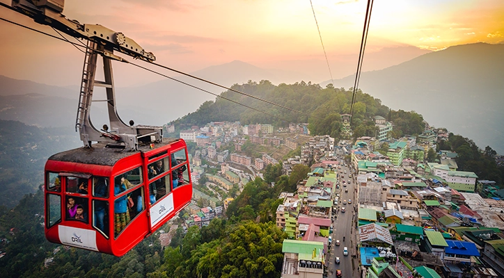 Scenic Cable Car Ride Over the Hills of Gangtok City Take in panoramic city and mountain views from a scenic cable car ride across Gangtok, Sikkim